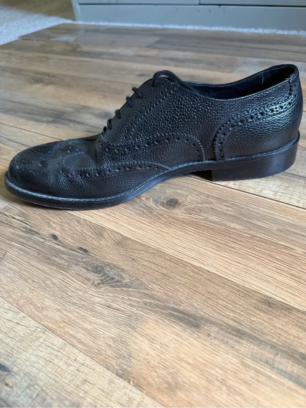 Men's Black Italian leather shoes David & Joan hand made in Italy